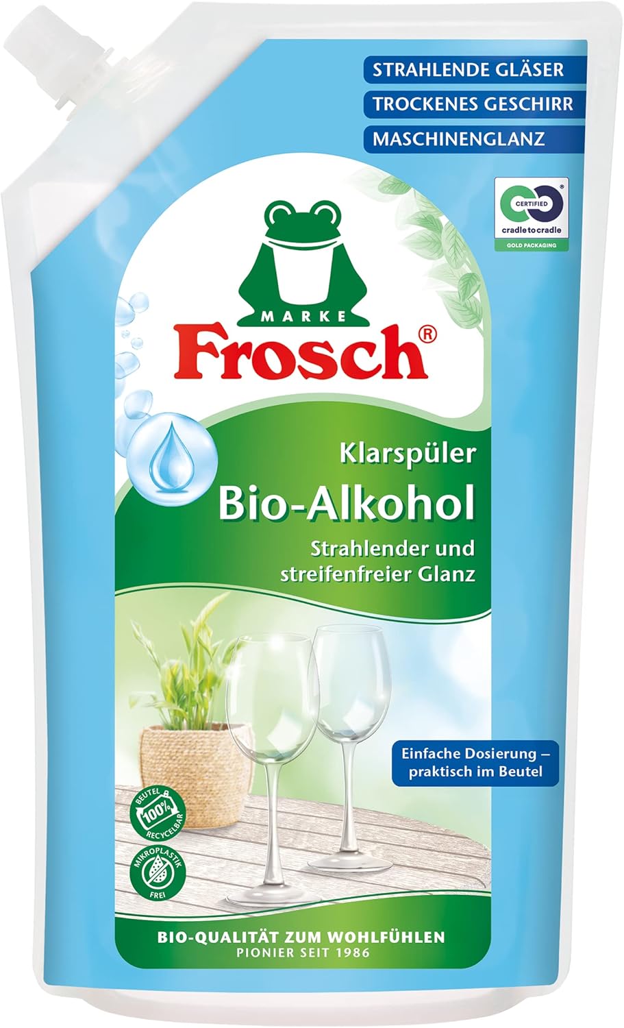Frosch Rinse Aid 750 ml - 25.36 Fl Oz, Organic, Vegan, Unscented, 1 Pack