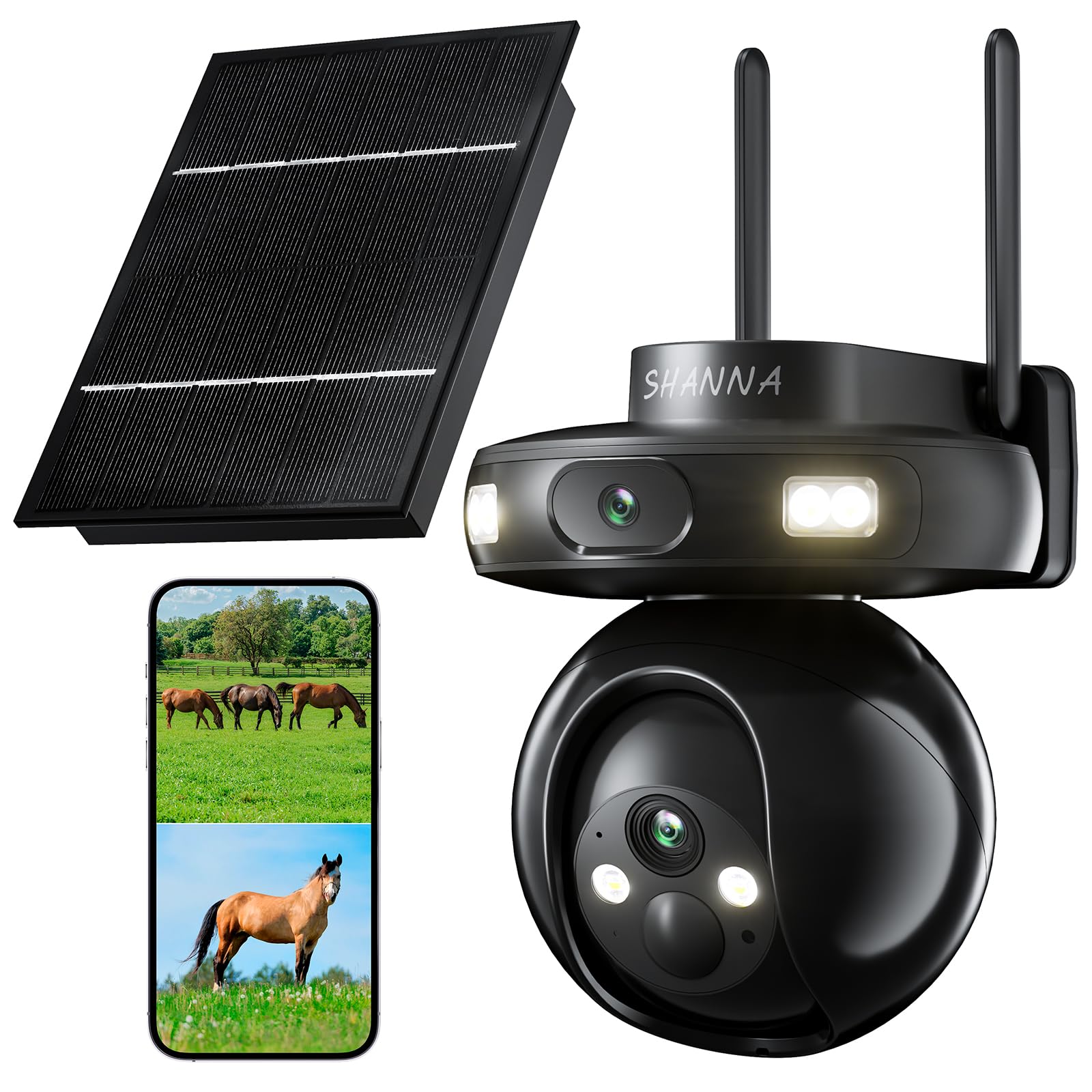4G LTE Cellular Solar Camera with SIM Card, 2-in-1 2K 4G Solar