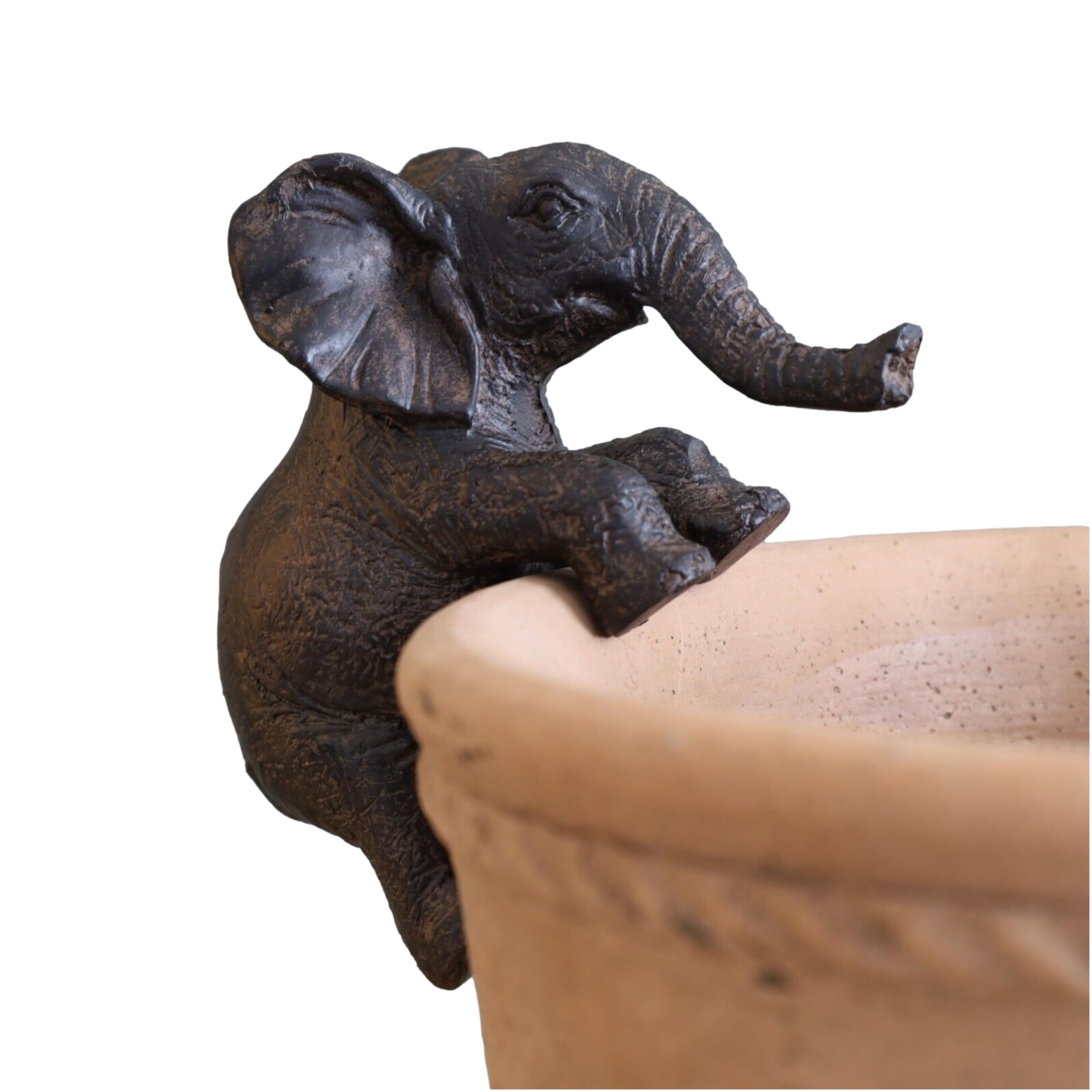 Fyne-Finds Brown Elephant Plant Pot Hanger Climber Decorative Hanging Garden Ornament Animal Design Home Buddy Gift