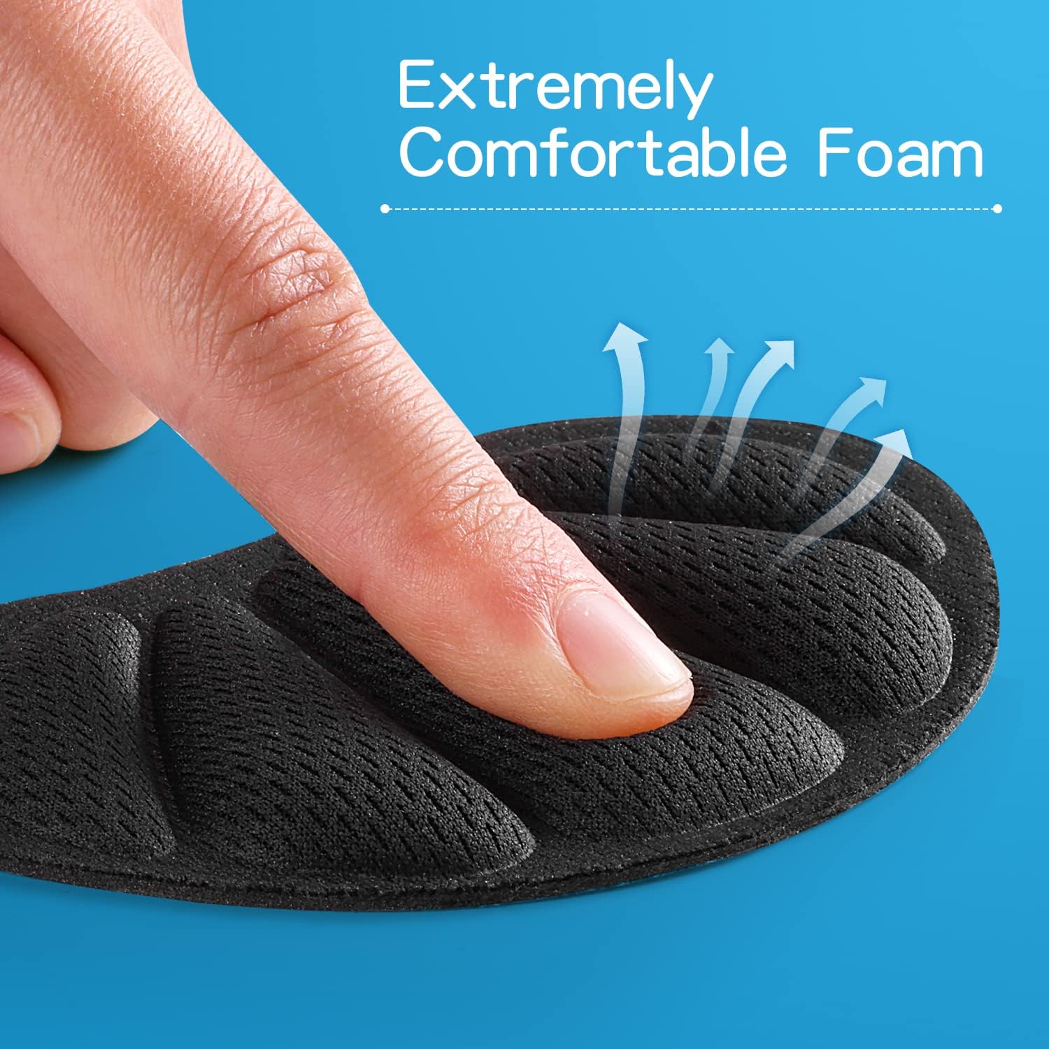 Adhesive Back of Heel Cushion Pads, Heel Grips Inserts for Too Big Loose Shoes, Heel Guards Liners for Women Men, 4pcs-Black+4pcs-Black image 3
