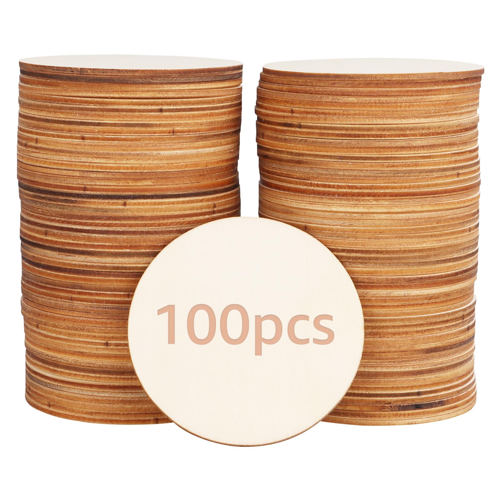 QUARKZMAN 100 Cerchi Di Legno Rotondi 20 Mm Con Foro - Dischi Non Finiti Per Artigianato E Decorazioni Fai Da Te