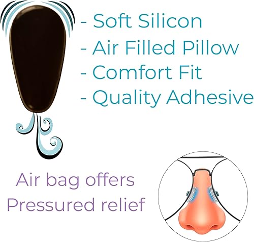 Miniatura 3 de GMS Optical Cojín adhesivo antideslizante para bolsa de aire, almohadilla de silicona para la nariz que reduce la presión y evita resbalones para