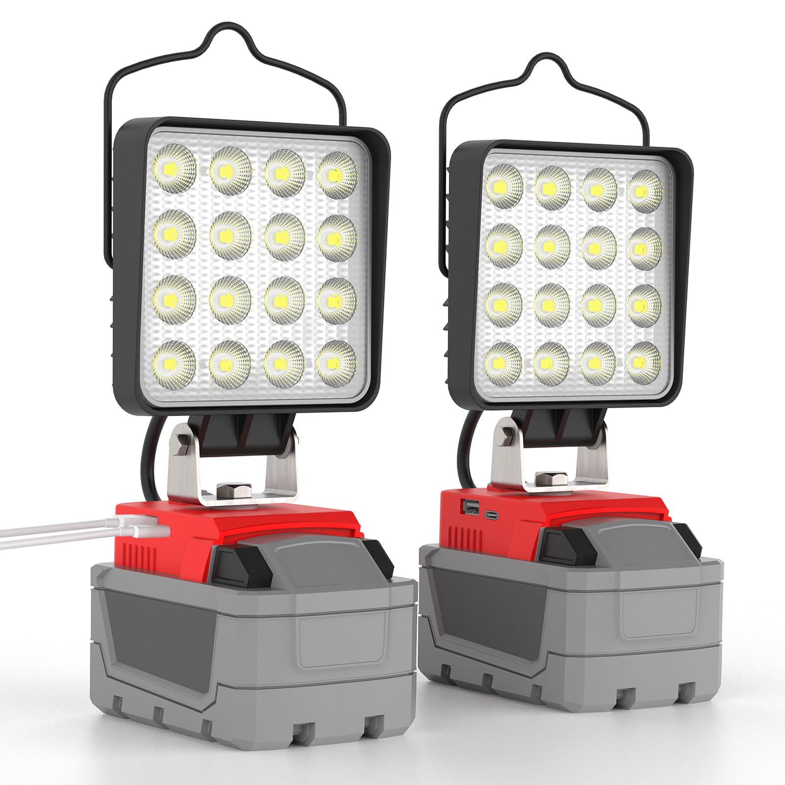 2 Pack LED Work Light for Milwaukee M18 18V Battery, Upgraded 76W 10000LM Cordless LED Wo…