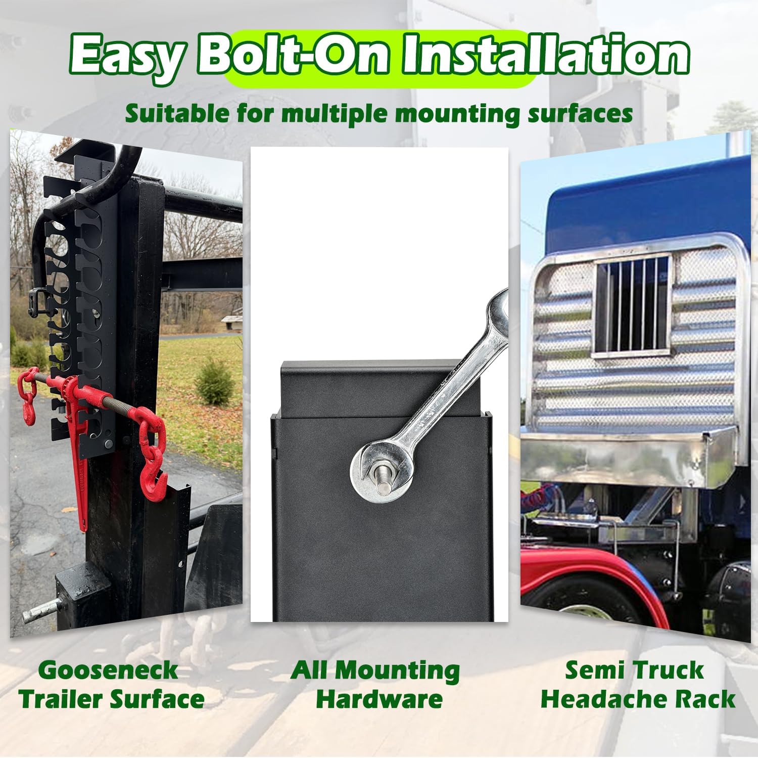 Locking Ratchet Binder Rack, Heavy-Duty Metal Ratchet Binder Holder, Powder-Coated Ratchet Load Binder Storage Rack, Holds Up to 7 Binders, Keeps Ratchet Binders Secure on Truck & Trailer
