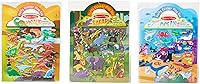 Melissa & Doug Puffy Sticker Activity Books Set of 3: Safari, Dinosaur, Ocean - 118 Reusable Stickers, Fold-Out Scenes, Travel Toys Kids 4+