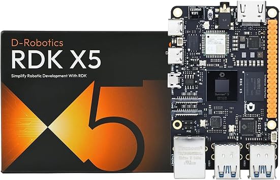 D-Robotics RDK X5 AI Robot Development Board, LPDDR4 4GB/8GB RAM - 8X A55@1.5GHz CPU 10TOPS BPU 32GFlops GPU, for AI Development ROS Deep Learning Robotics Applications SBC,8GB RAM