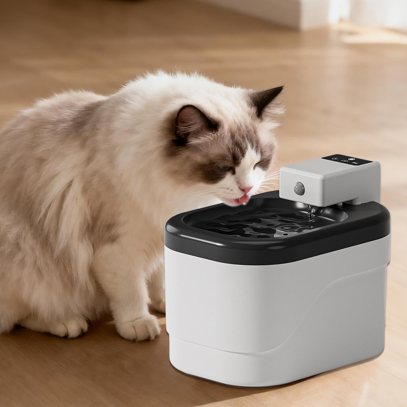 Distributore di acqua automatico per gatti Distributore silenzioso senza fili | Fontana ricaricabile per gatti gattini, piccoli animali, a terra, in salotto e in camera da letto