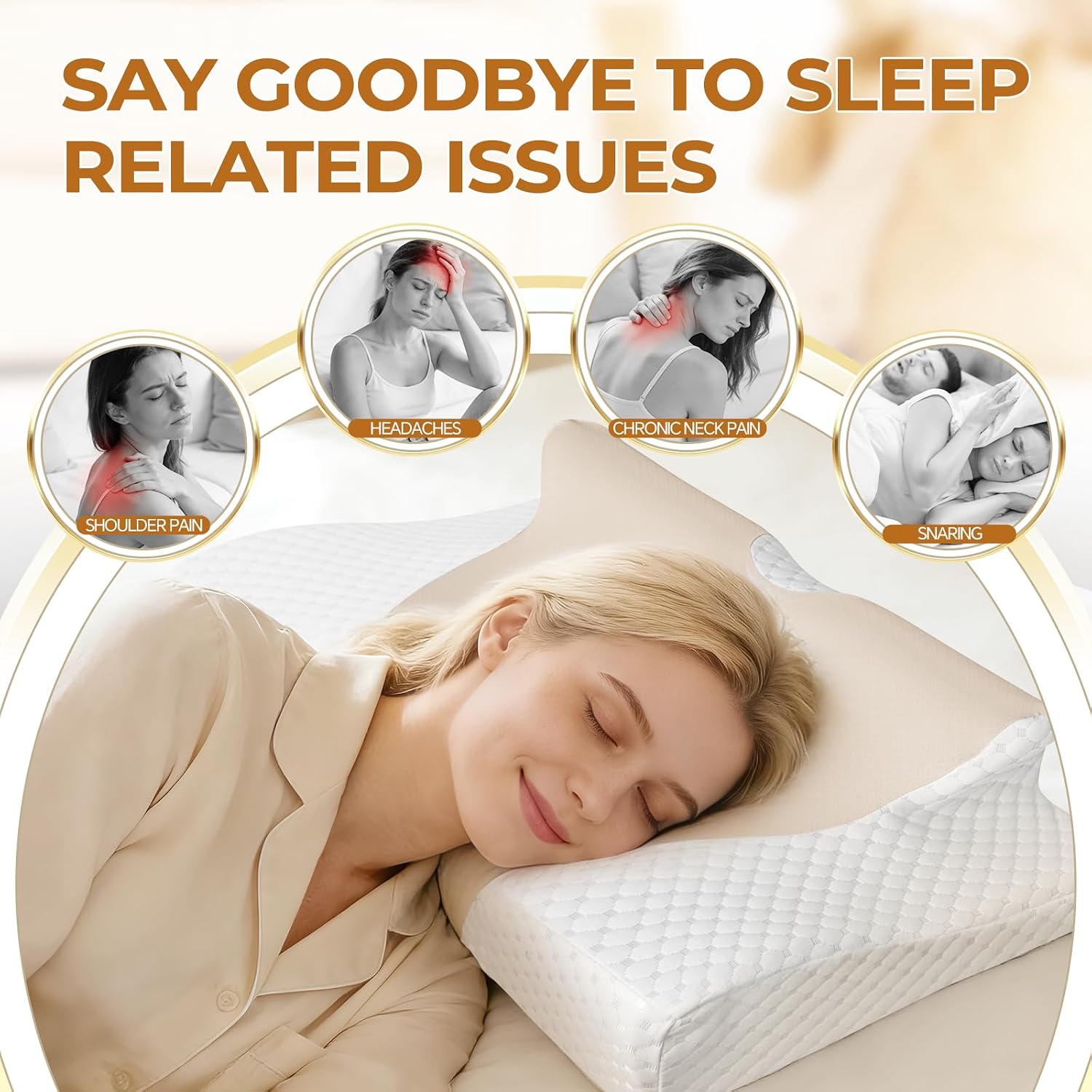 Cervical Neck Pillow for Pain Relief,Adjustable Ergonomic Pillow