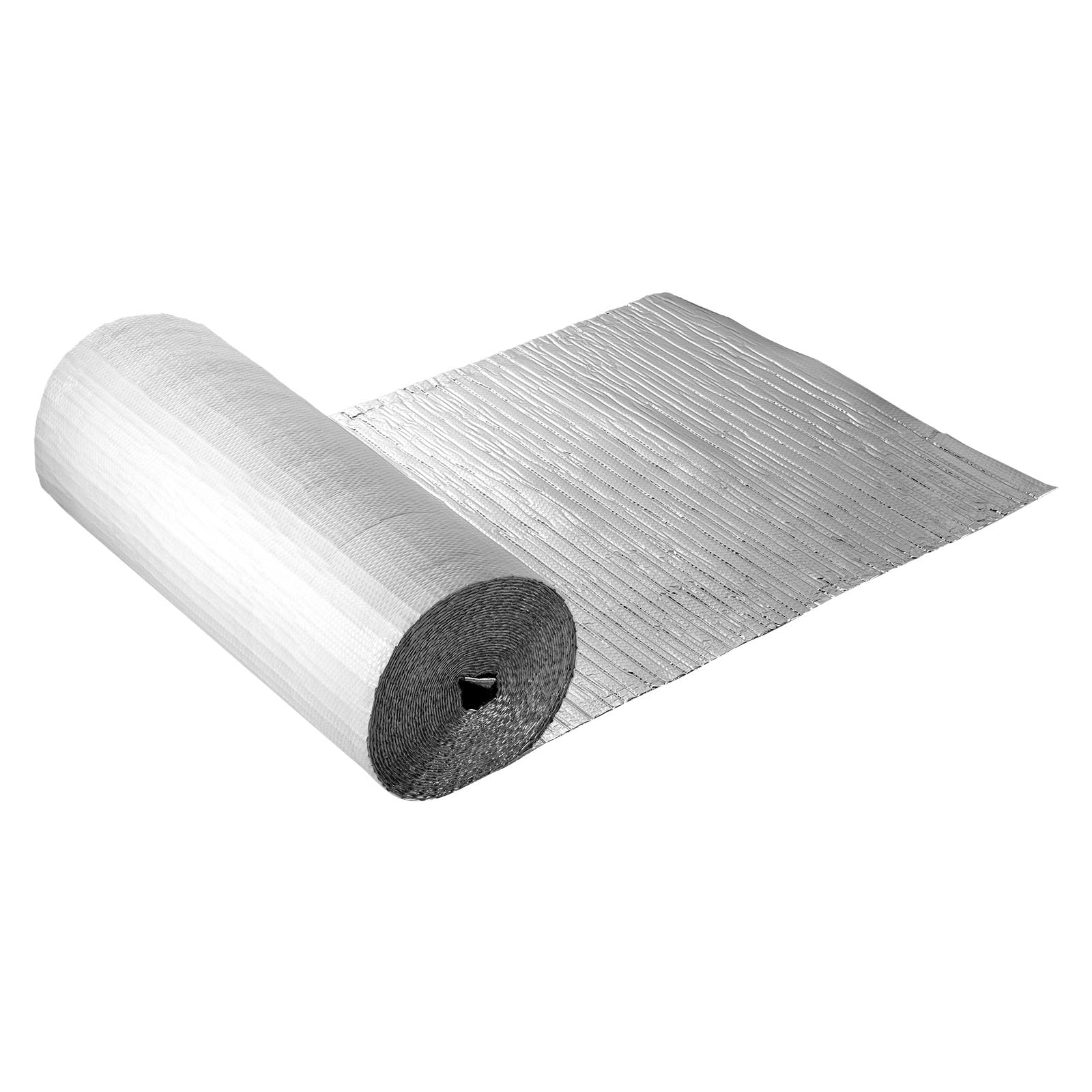 VEVOR Isolierfolie, Dämmfolie mit Luftpolstern, 6 mm, 122 cm x 30,48 m, Aluminiumfolie, weiße PE-Folie, wärmereflektierender Schutz, Wärmedämmrolle für Garagentore, Fenster, Wohnmobildächer