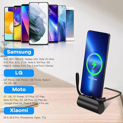 Miniatura 3 de HUOTO Mini cargador portátil USB C, batería de carga de 5000 mAh, cargador pequeño de batería compatible con Samsung Galaxy S20, S10, S9, S8, Note