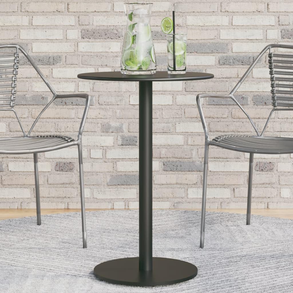 Tavolo da giardino rotondo nero, 50 x 72 cm, in acciaio resistente alle intemperie, per giardino, terrazza, balcone, esterno, salvaspazio, stabile, facile da pulire, ideale per picnic, lounge