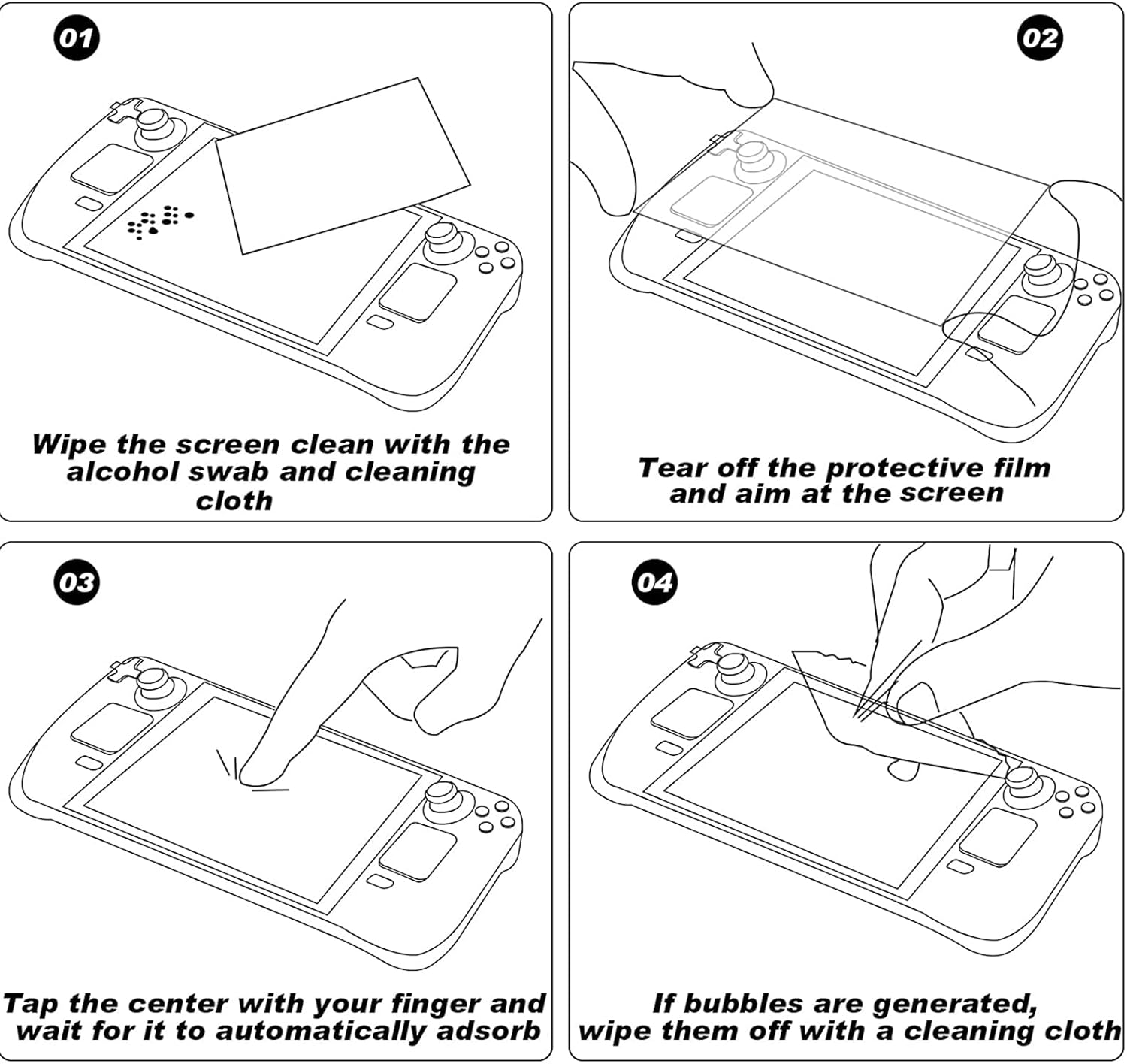 For Steam Deck Protective Case & 2-Pack Screen Protectors, Crystal Clear Hard Full Cover, 9H Hardness Tempered Glass Screen Protector, Accessories Bundle Kit