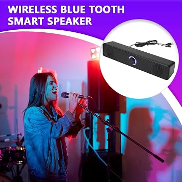 Soundbar Speakers | Enhanced Clarity and Balanced Bass Speaker,Volume Boost Deep Bass Wireless Sound System for Computer Tv Desktop Game Projector Laptop