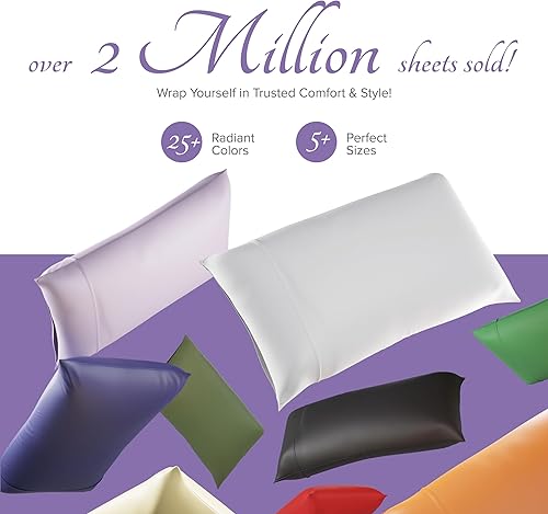 Miniatura 8 de Juego de 2 fundas de almohada de algodón egipcio de 600 hilos, tamaño Queen, color azul oscuro, almohadas de algodón puro peinado de fibras largas