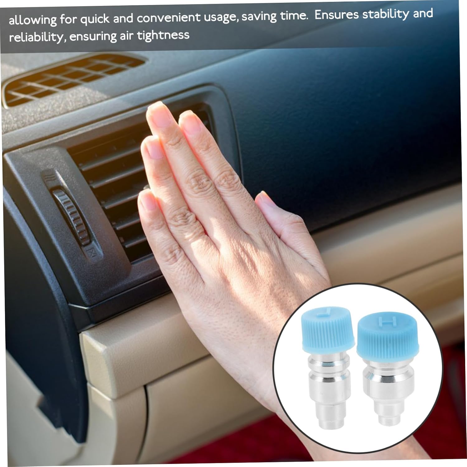 2pcs Air Conditioning Adapter Fitting for Car Maintenance Quick Connect Couplers for Efficient System Inflation and Easy Installation