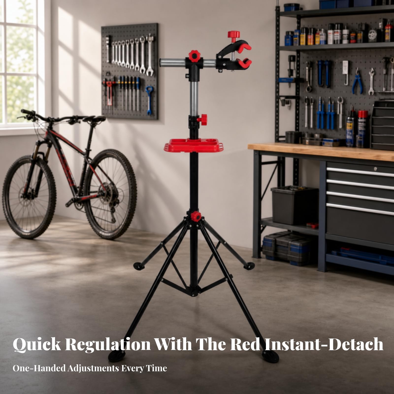Bicicleta con Banja Estable Reparación con Base Triangular, Resisn, para Garaje