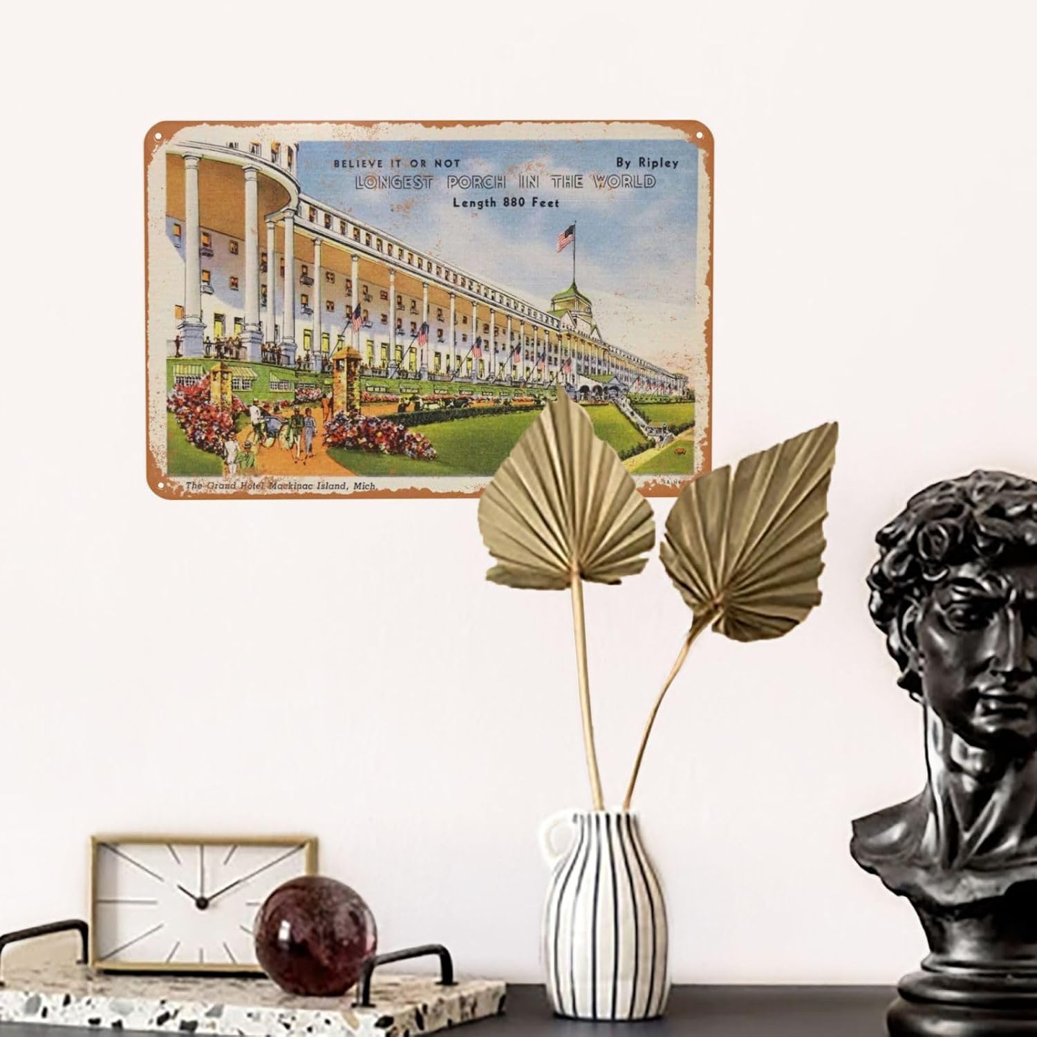 Vintage Metal Sign, Grand Hotel Mackinac Island Tin Signs, Versatile Plaque Decor Poster for Home Man Women Bar Home Man Cave Accessories Garage Backyard Bedroom Wall Gift 12 x 8 Inch image 5