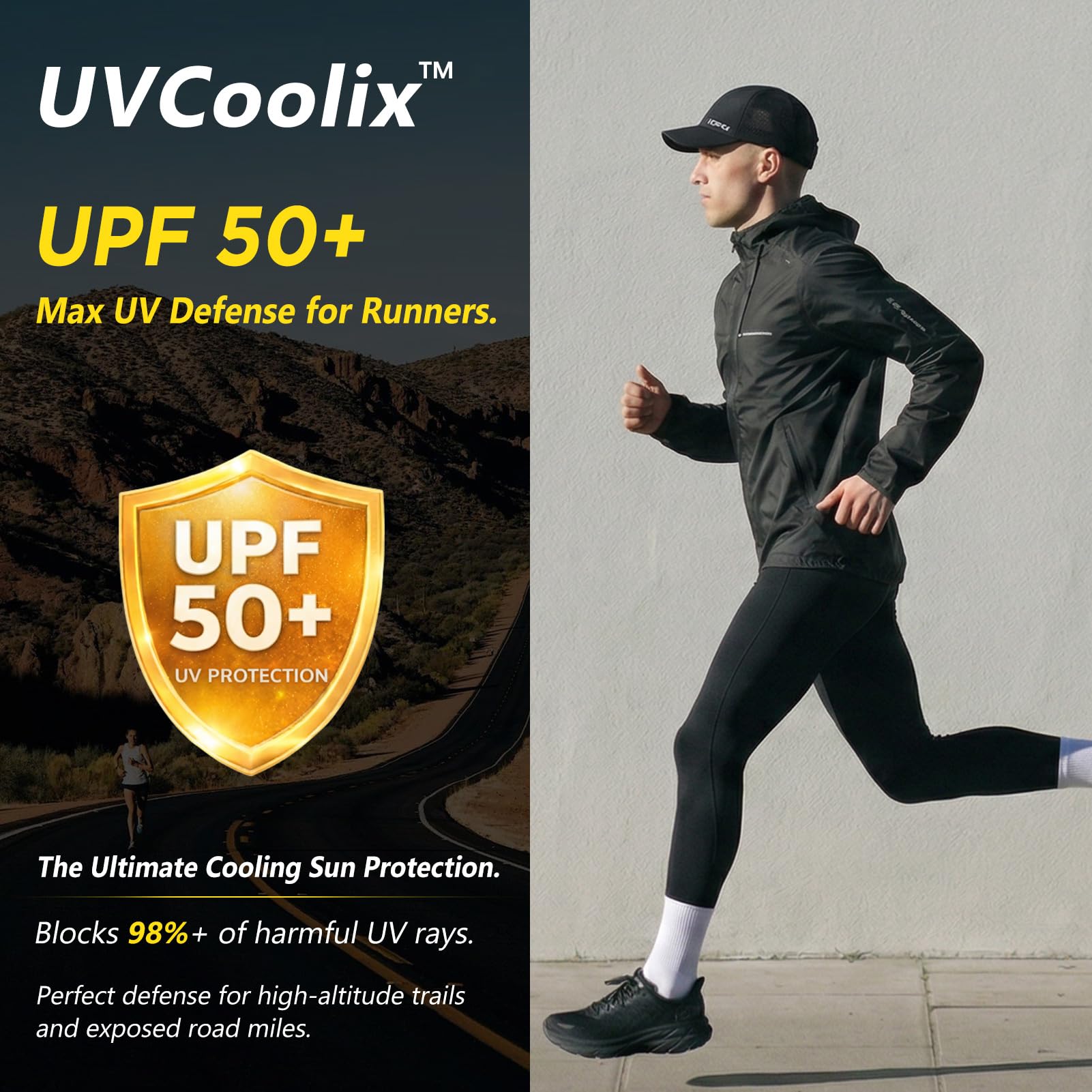 TOP-EX UVCoolix™ - Gorra de béisbol para hombre con protección solar UPF 50+, secado rápido, para golf, correr, deportes al aire libre
