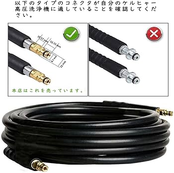ケルヒャーKシリーズ用高圧洗浄機用耐圧ホース 15メートル ケルヒャー クイックコネクト式 専用 高圧ホース 15m 軽くて しなやか