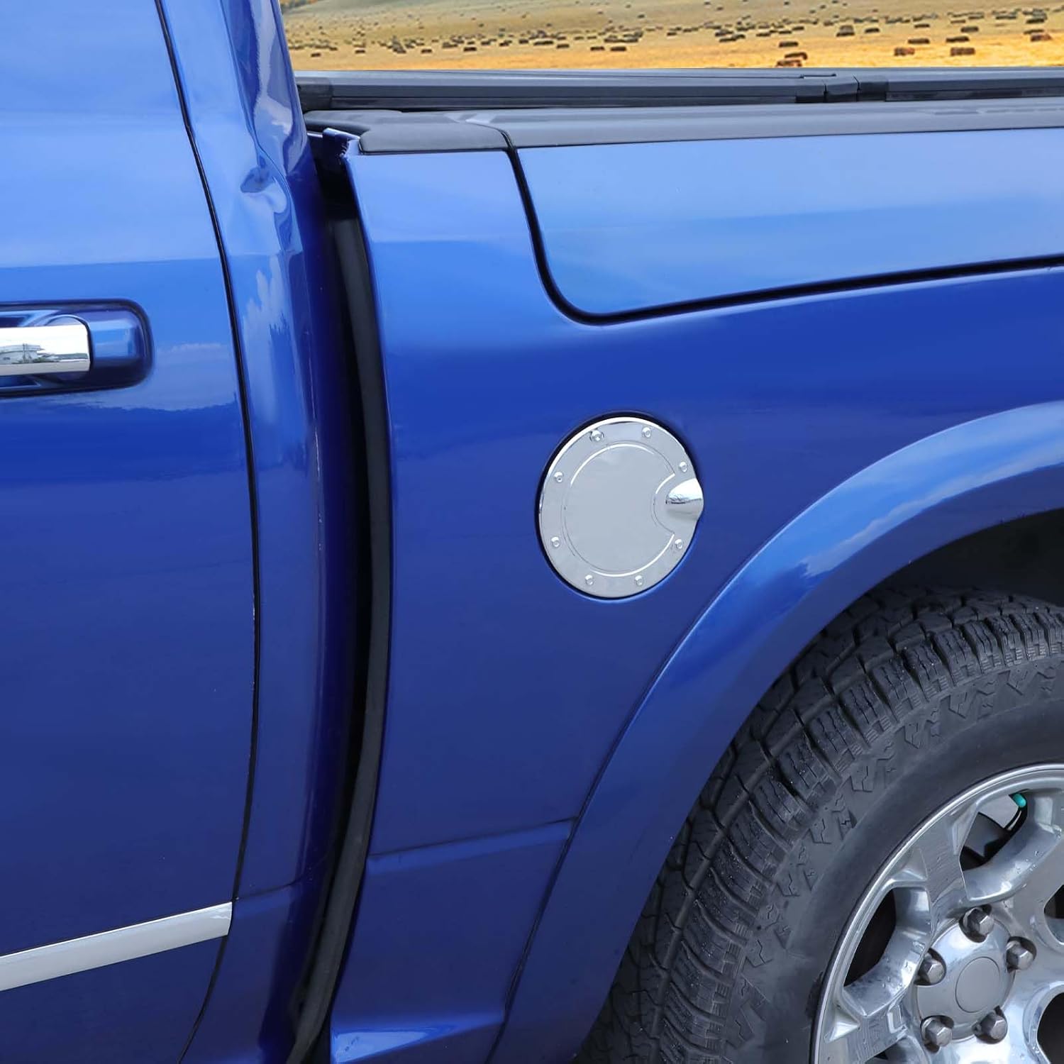 RT-TCZ for RAM Gas Cap Tank Door Cover Trim Chrome for Dodge RAM 2010 2011 2012 2013 2014 2015 2016 2017 Chrome Exterior Accessories