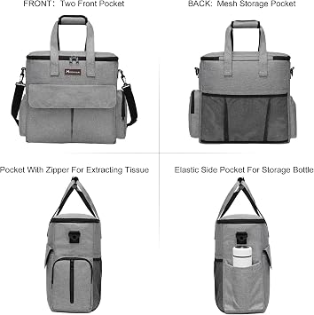 Modoker Weekend Dog Travel Bag Set with 2 Food Bags, 2 Bowls and Mat, Grey | Dog Travel Accessories Organizer for Camping and Road Trips with Roomy Storage, Multiple Pockets and Water-Resistant Oxford
