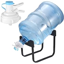 Yoption Stainless Steel 3-5 Gallon Water Jug Stand with 2 Dispenser Valves