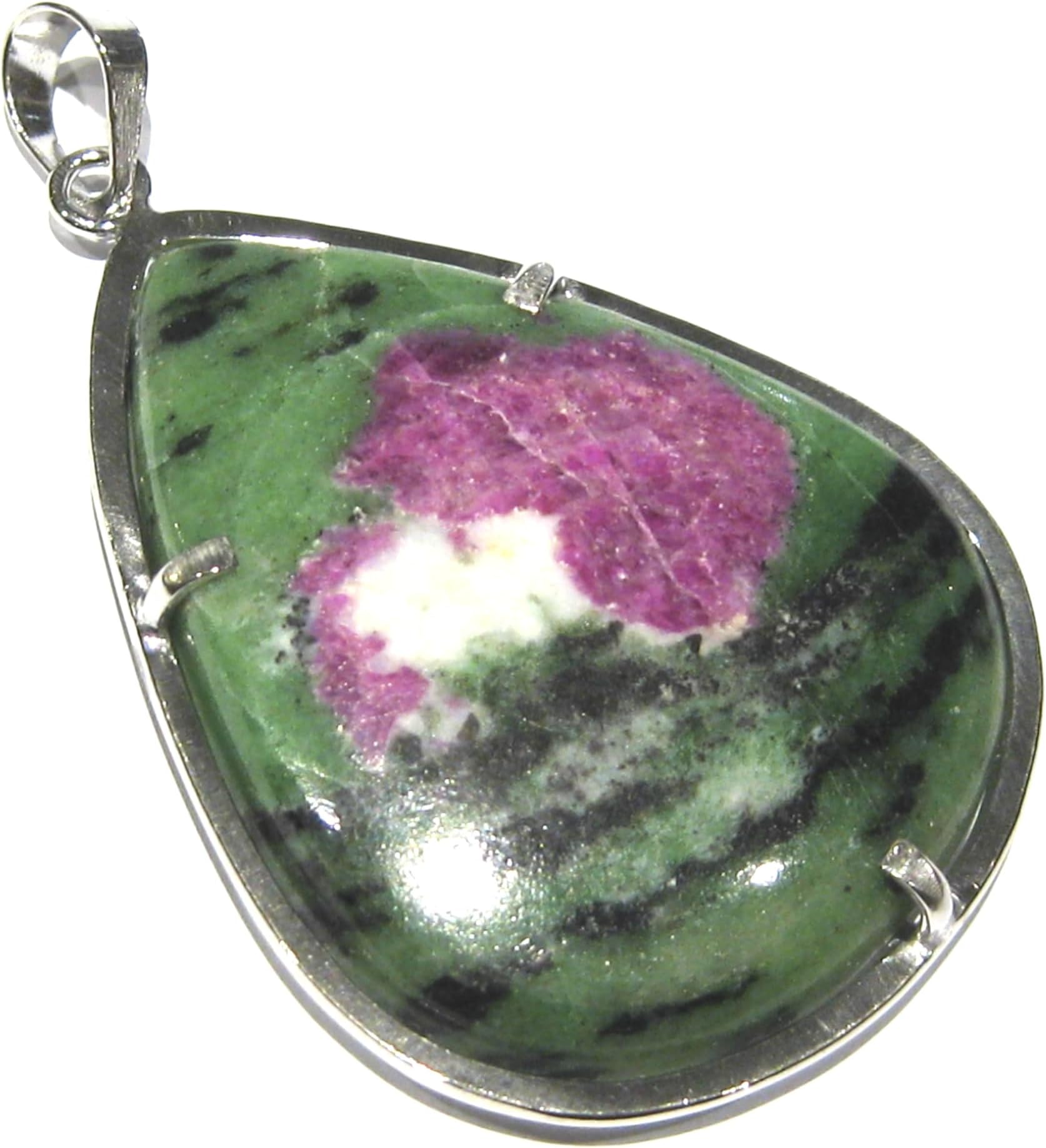 zoisite ruby pendant silver 925%