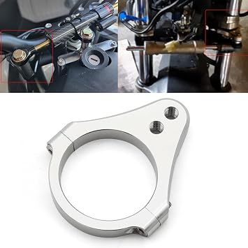 36mm Universal Steering Damper Motorcycle Dampers Fork Tube Bracket Support Holder Silver