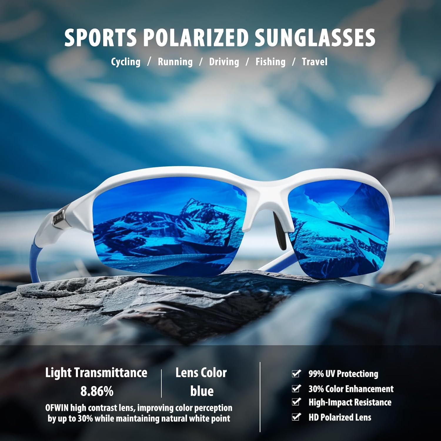 Polarized Sports Sunglasses for Men Women Wrap Around Half Frame Cycling Fishing Bike Running Sun Glasses UV Protection - Image 3