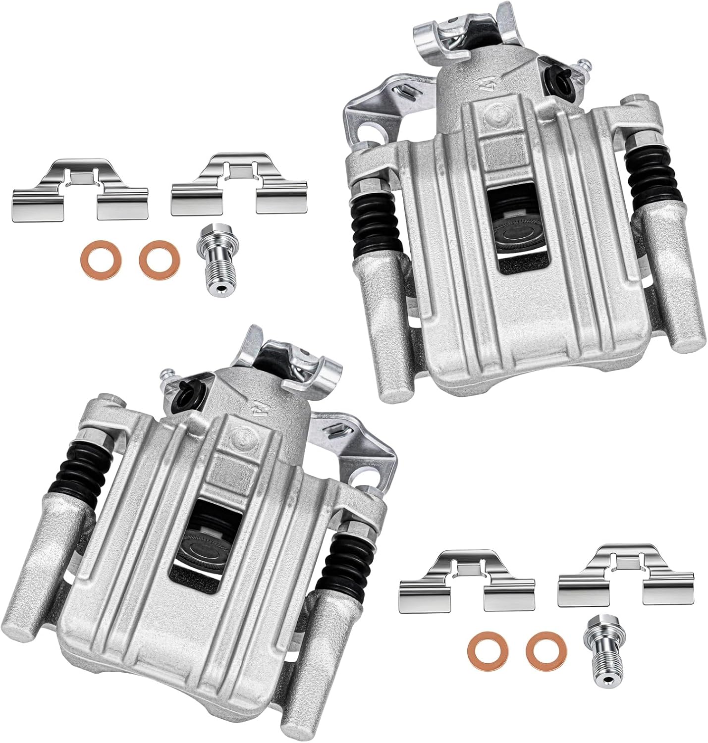 cciyu Rear Left & Right Brake Calipers Assembly w/Bracket 19B2575 19B2574 2000-2006 For Audi For TT Quattro,2000-2005 2008-2009 For Volkswagen For Jetta,2007-2009 For Volkswagen For Jetta City