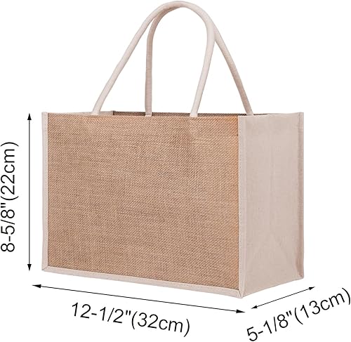 Miniatura 2 de TopTie 12 bolsas de yute de arpillera, medianas y reutilizables, de 12.6 x 8.6 x 5.1 pulgadas, Marrón