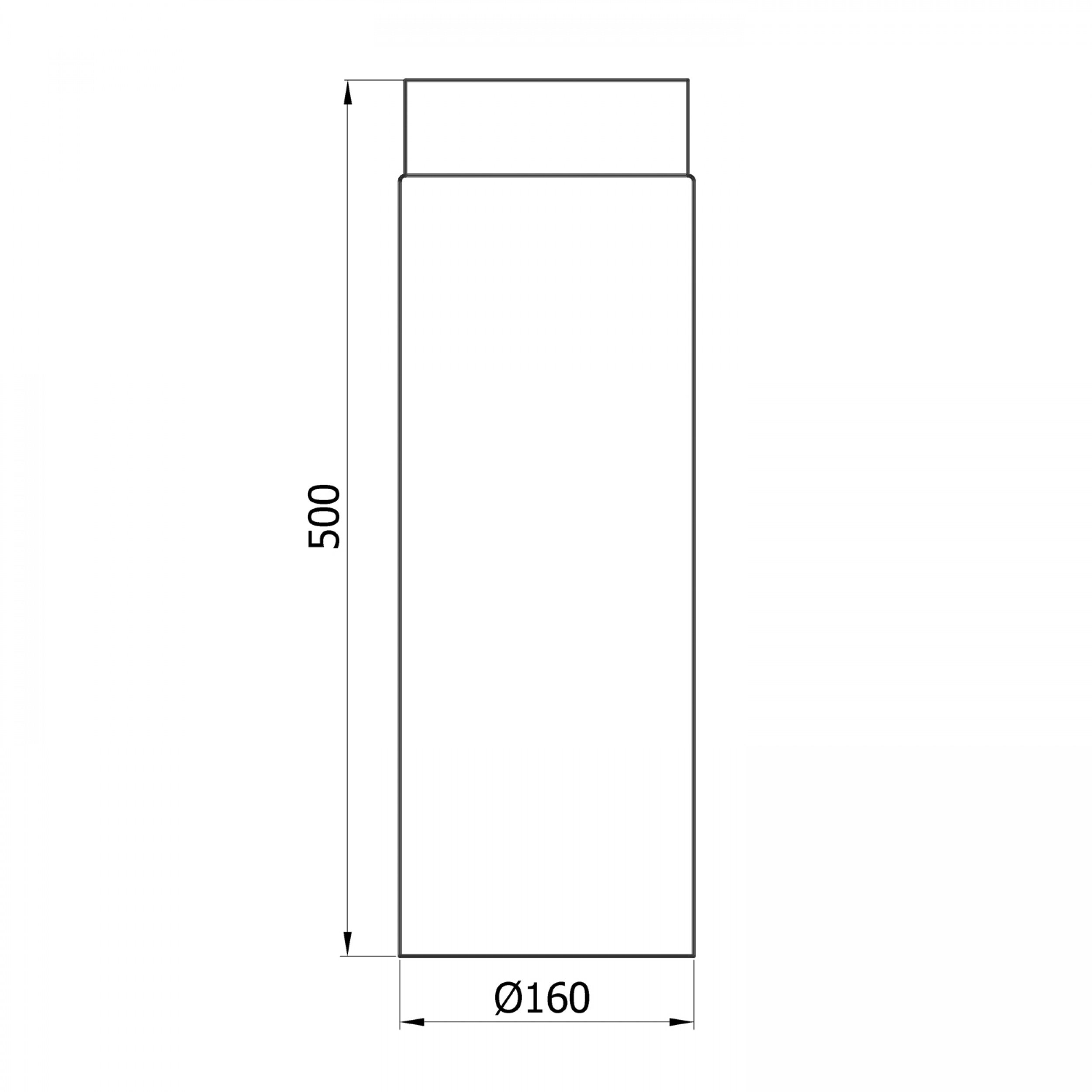 Raik sh003–160 de fumée SW de tube/tuyau de poêle 160 mm – 500 mm Noir