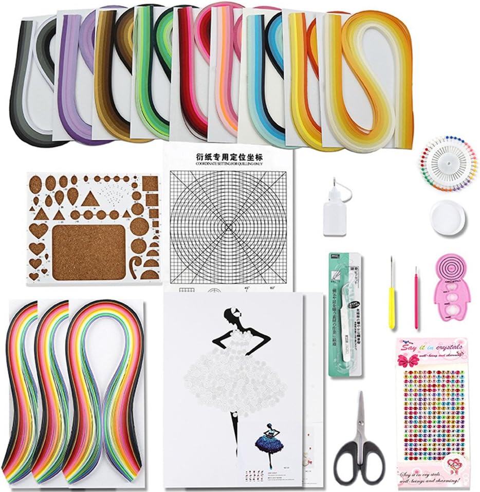 YURROAD Paper Quilling Kit with 12pcs Quilling Tools and 1620 Paper