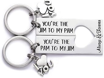 LParkin The Office Keychain Pam and Jim Keychain TV Show Inspired Boyfriend Girlfriend