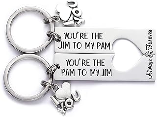LParkin The Office Keychain You are The Pam to My Jim Keychain Set The Office TV Show Inspired Boyfriend Girlfriend Couples Gift His and Hers Anniversary (You are The Pam to My Jim Keychain Set)