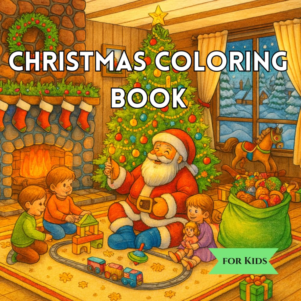 Christmas Coloring Book for Kids: Fun and Easy Holiday Coloring Pages with Santa, Snowmen, Reindeer, Elves, Gifts, and More — Perfect Christmas Activity Book for Children Ages 4–8
