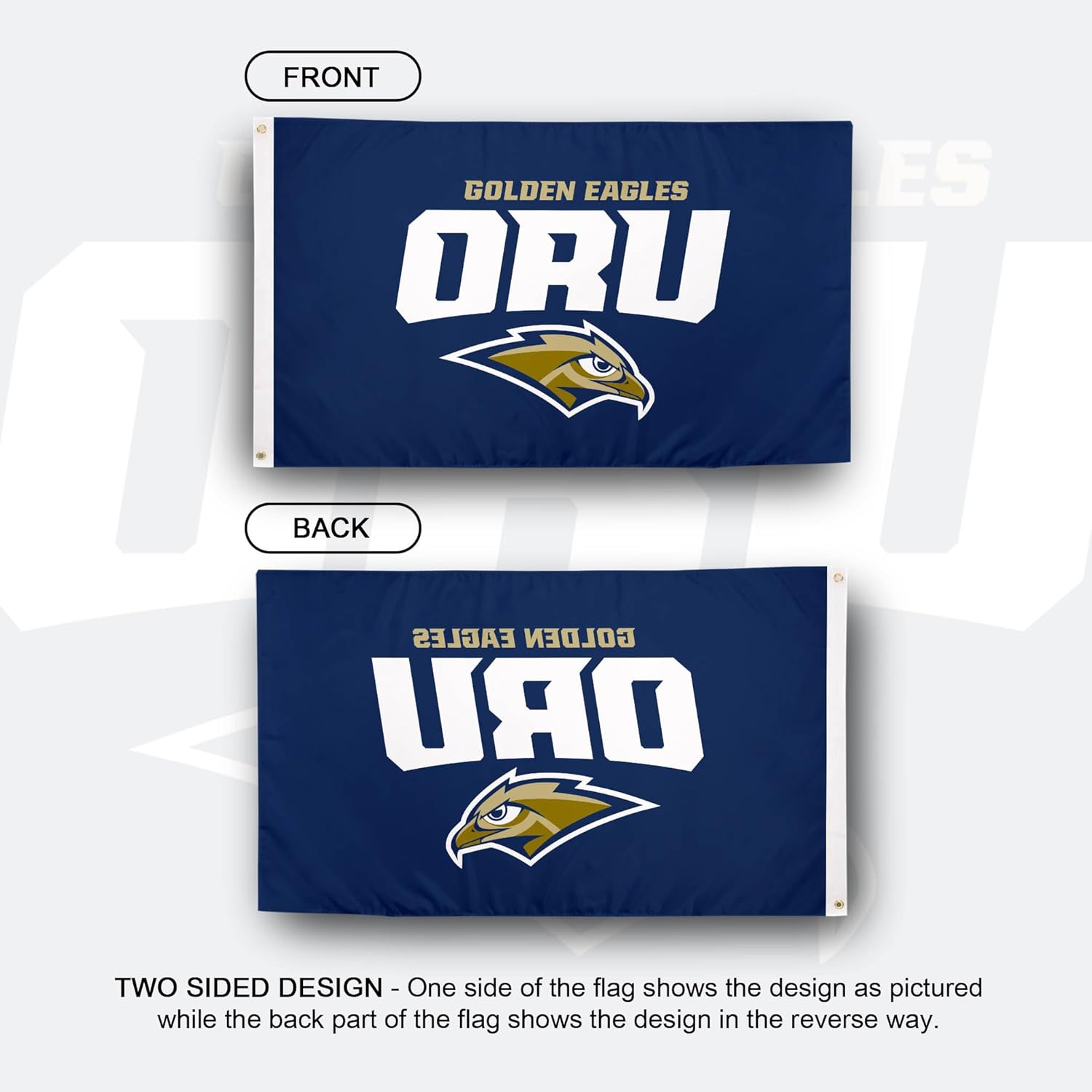 Desert Cactus Oral Roberts University ORU Flag - 3 x 5 Feet Golden Eagles Banner, Indoor/Outdoor Durable Fabric, 100% Polyester Design (Style 1)