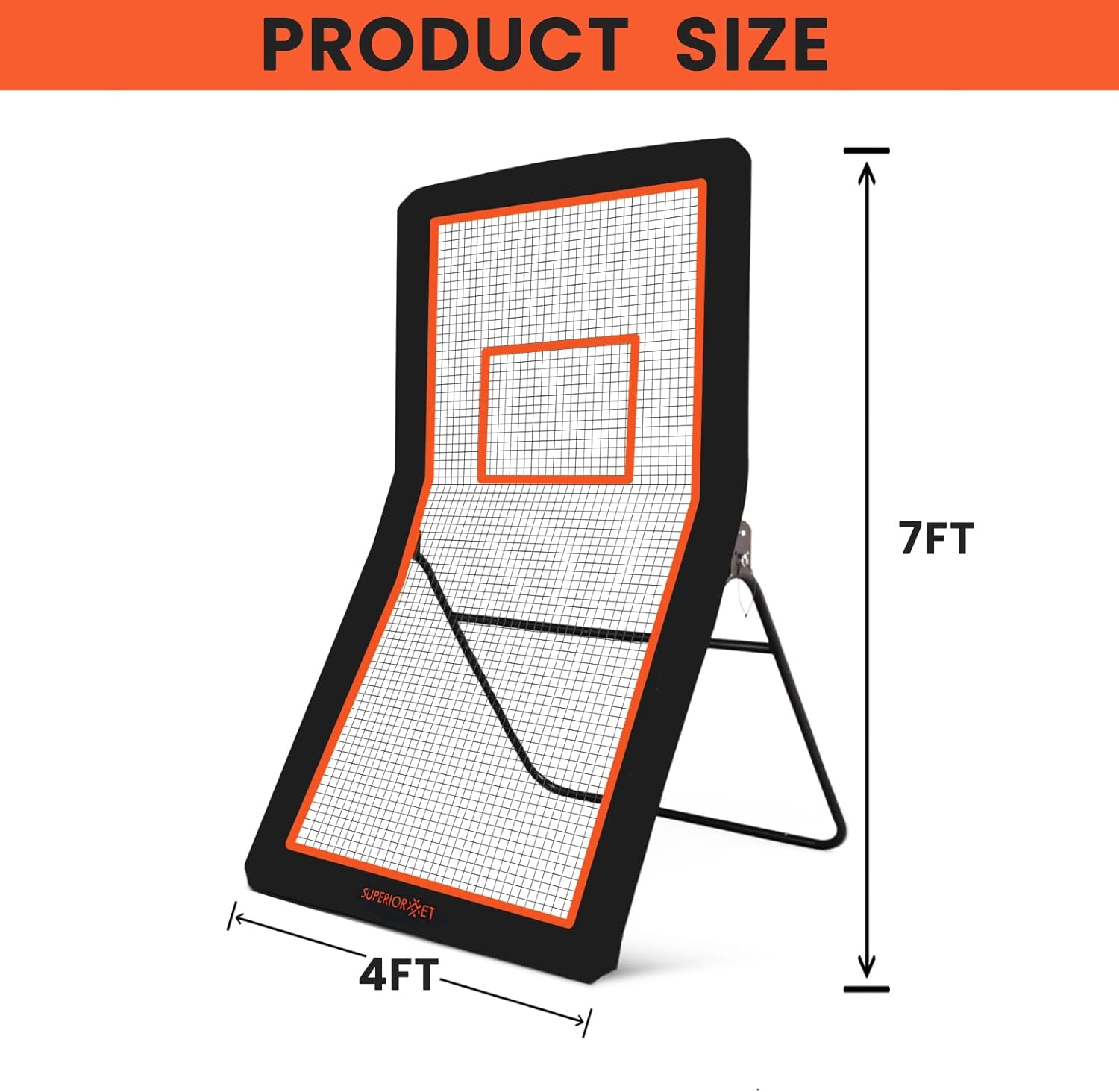 4x7FT Lacrosse Rebounder,Volleyball Training Equipment,Bouced Back Net in Different Angels with 2 Lacrosse Balls for Backyard Practice
