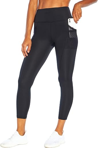 Bally Total Fitness Womens Reba High Rise Pocket Ankle Legging
