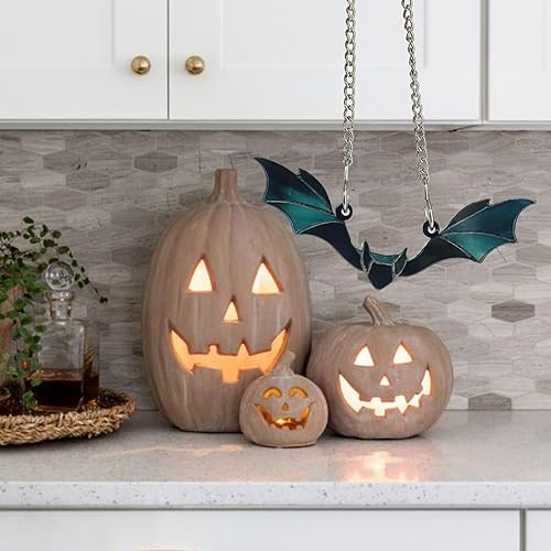 Miniatura 2 de UrsaMajor Decoración de murciélago de Halloween para el hogar, decoración de ventana de murciélagos verdes, adorno colgante de acrílico para fiesta