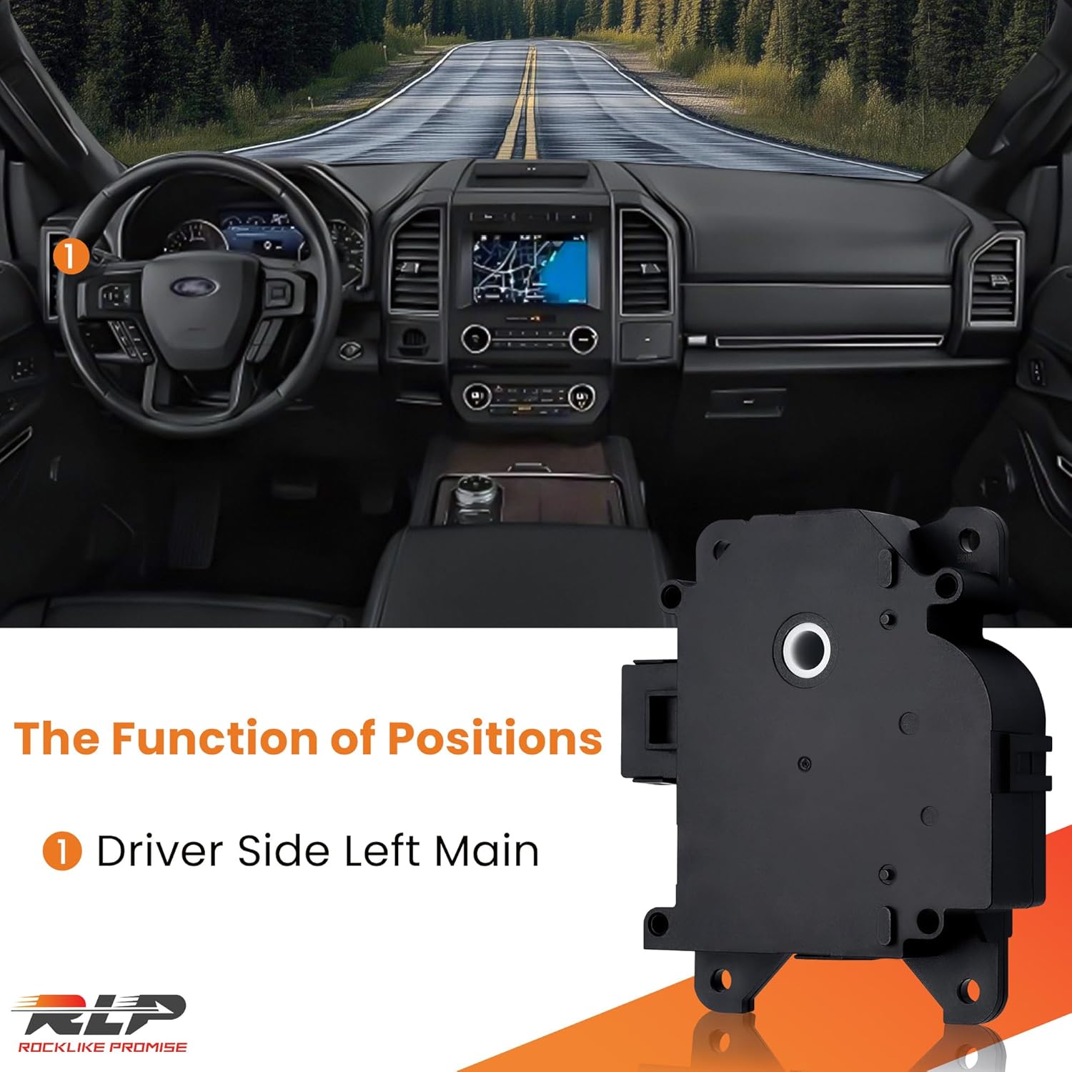 RLP Honda HVAC Heater Blend Door Actuator Compatible with 2005-2010 Odyssey EX EX-L Touring, 2006-2014 Ridgeline RTL RTS Replaces 604-885 79160-SHJ-A41 Left Main