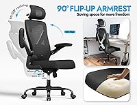 Vista 8 de Ergonomic Office Chair - X-Shaped Computer Desk Chair Comfy, Gaming Chair, Office Chair with Lumbar Support, Mesh Office Chairs with Headrests, Desk