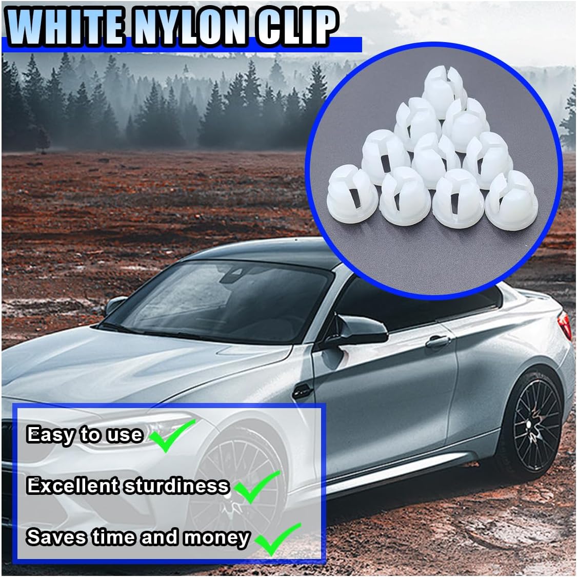 10PCS Car Headlight Assembly Grommet Retainer Clip Nuts, Universal Turn Signal Housing Gasket, Fits for Most Cars, Replacement for N811169S 90189-06111 (10PCS)
