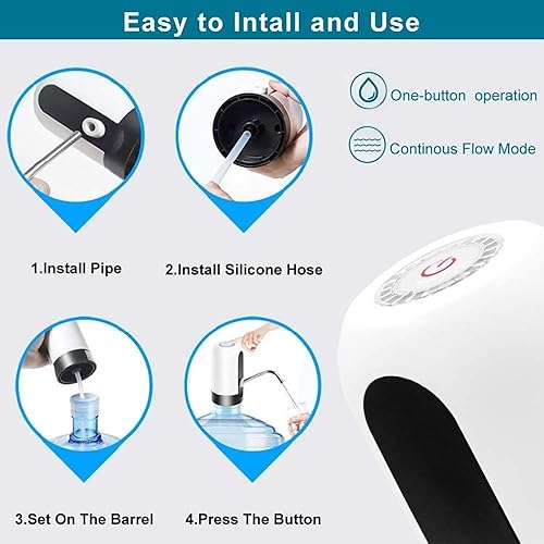 Miniatura 7 de Bomba dispensadora de agua manual de prensa manual  Bomba de agua potable portátil para botellas  Sin BPA, plástico de grado alimenticio  Ideal para