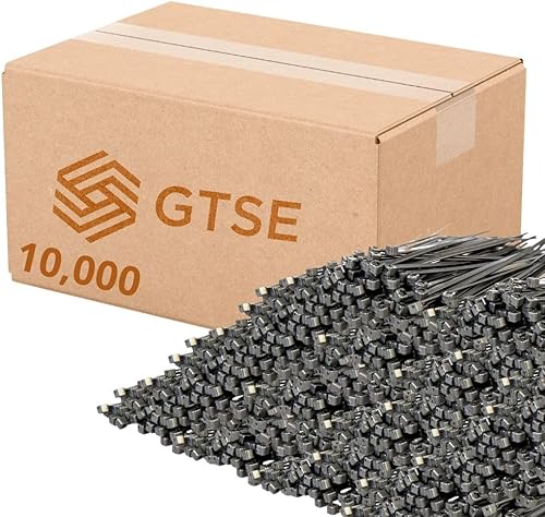 Miniatura 86 de GTSE - Paquete de 100 bridas con cremallera de 20.3 cm, color plateado/gris, 8.06 kg de resistencia, bridas de nailon grises resistentes a los rayos