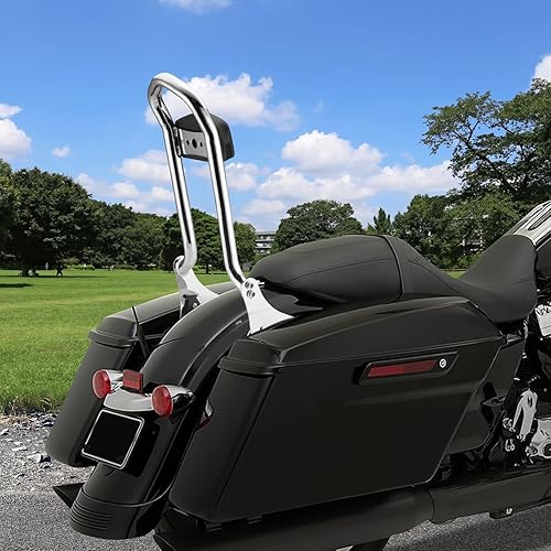 Miniatura 2 de Wsays Barra Sissy de 27 pulgadas de alto, respaldo de pasajero desmontable rápido de 1.3 pulgadas con almohadilla compatible con Harley Touring