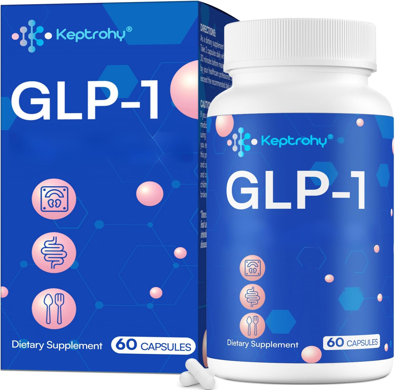 GLP-1 Supplement | GLP1 Support for Women & Men, GLP-1 Naturally, GLP 1 Supplement for Immune, Energy, Digestion, Gut & Overall Health | Daily Support GLP1 Levels - 60 Capsules