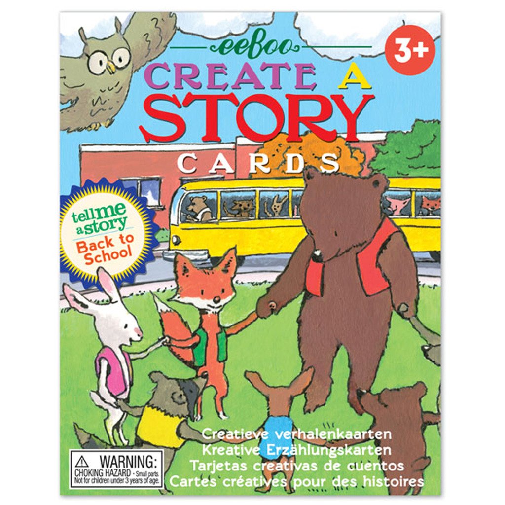 eeBoo: Create and Tell Me A Story Cards, Tell Me a Story, Back to School, 36 Cards Included, Develop Creative Storytelling Skills, for Ages 3 and up