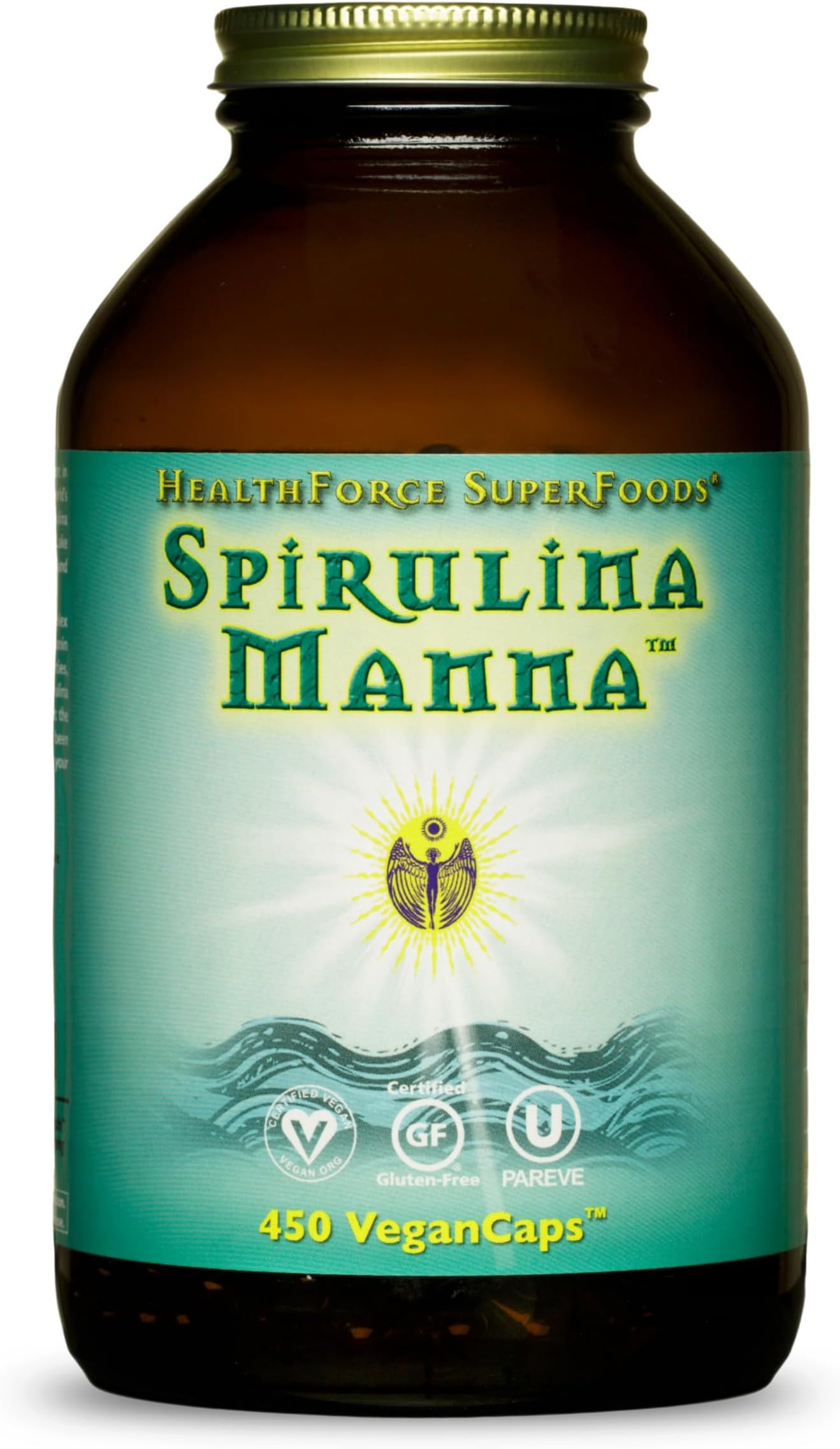 HEALTHFORCE SUPERFOODSSpirulina Manna - Capsules - 450 Vegan Capsules