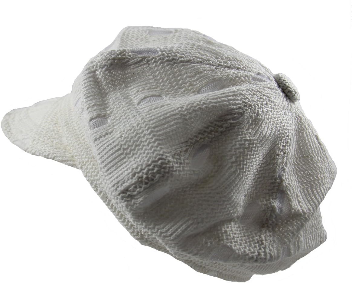 RW Summer Ladies Mesh Crochet Newsboy Hat